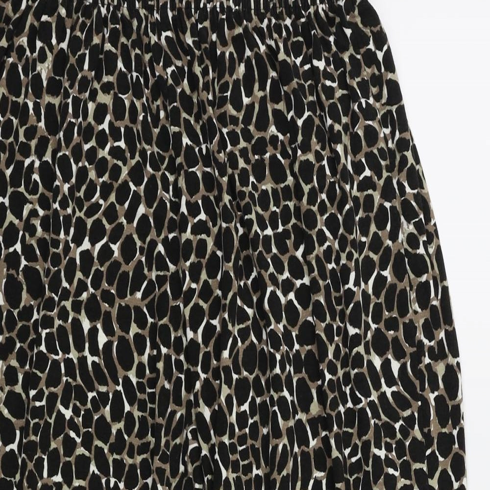 Emma  Womens Brown Animal Print  Trousers  Size L L24 in - Stretch waistband