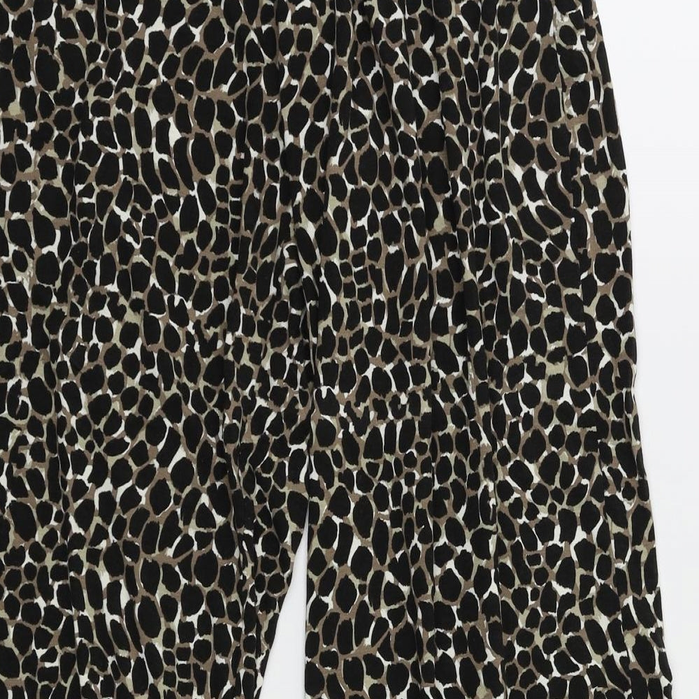 Emma  Womens Brown Animal Print  Trousers  Size L L24 in - Stretch waistband