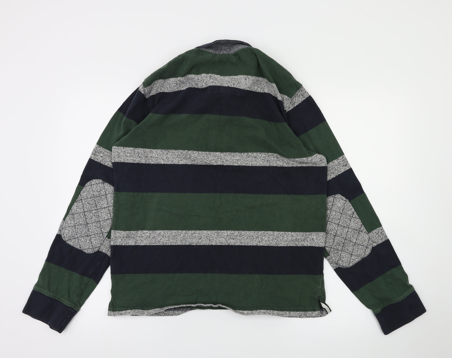Boston crew  Mens Green Striped   T-Shirt Size S