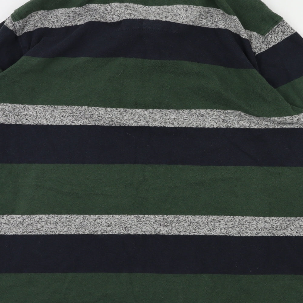 Boston crew  Mens Green Striped   T-Shirt Size S