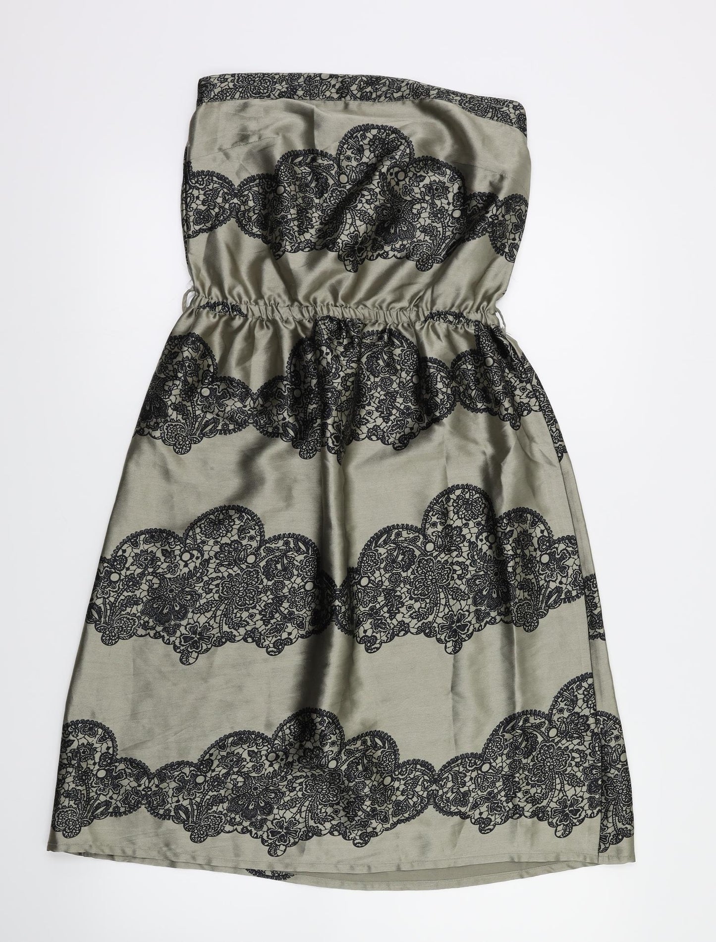 Topshop Womens Grey Fair Isle  Fit & Flare  Size 8