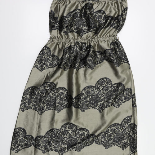Topshop Womens Grey Fair Isle  Fit & Flare  Size 8