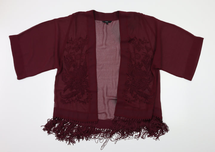 next  Womens Red Floral  Full Zip Jumper Size 12