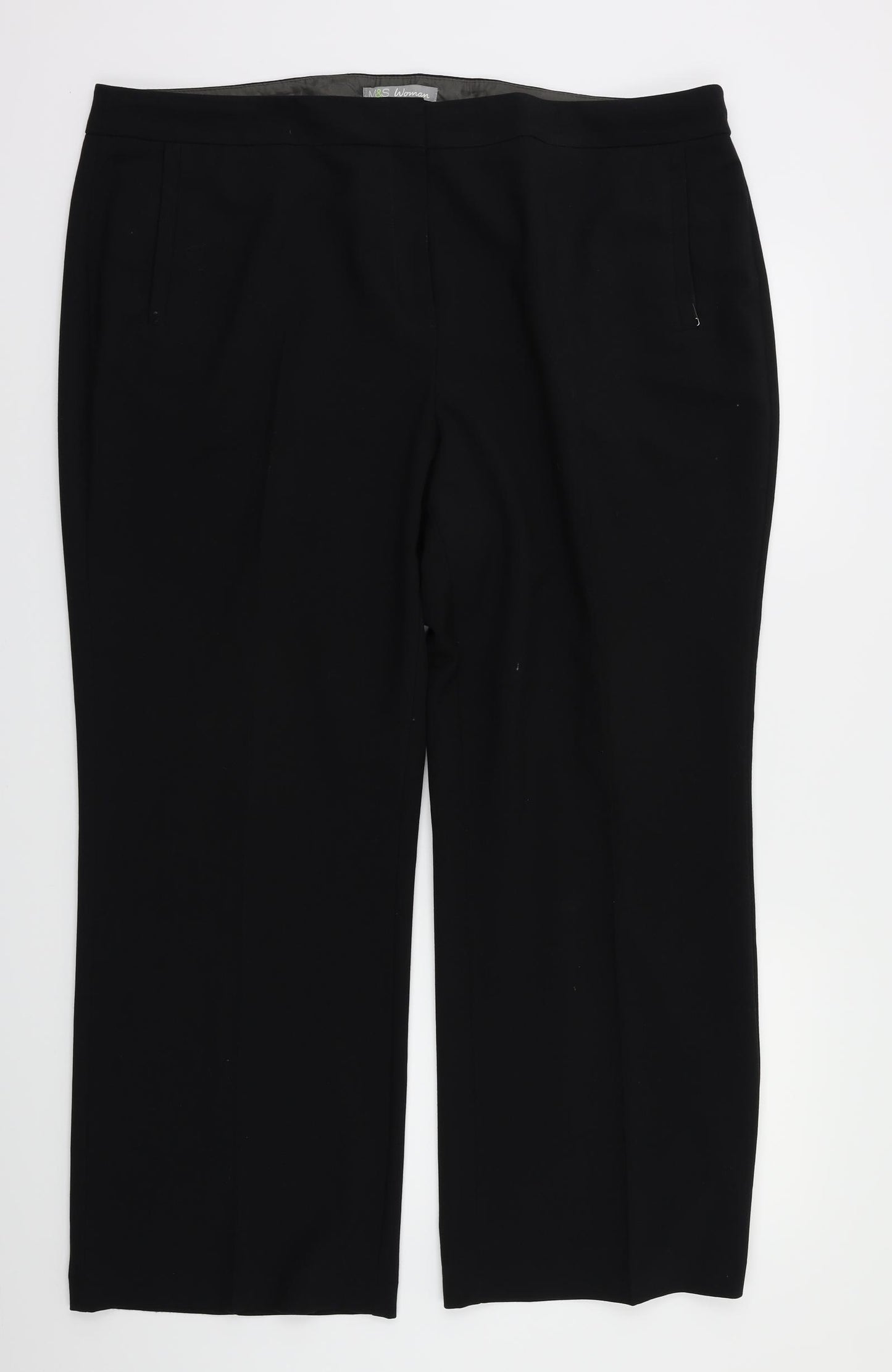 m&s Womens Black   Trousers  Size 20 L26 in