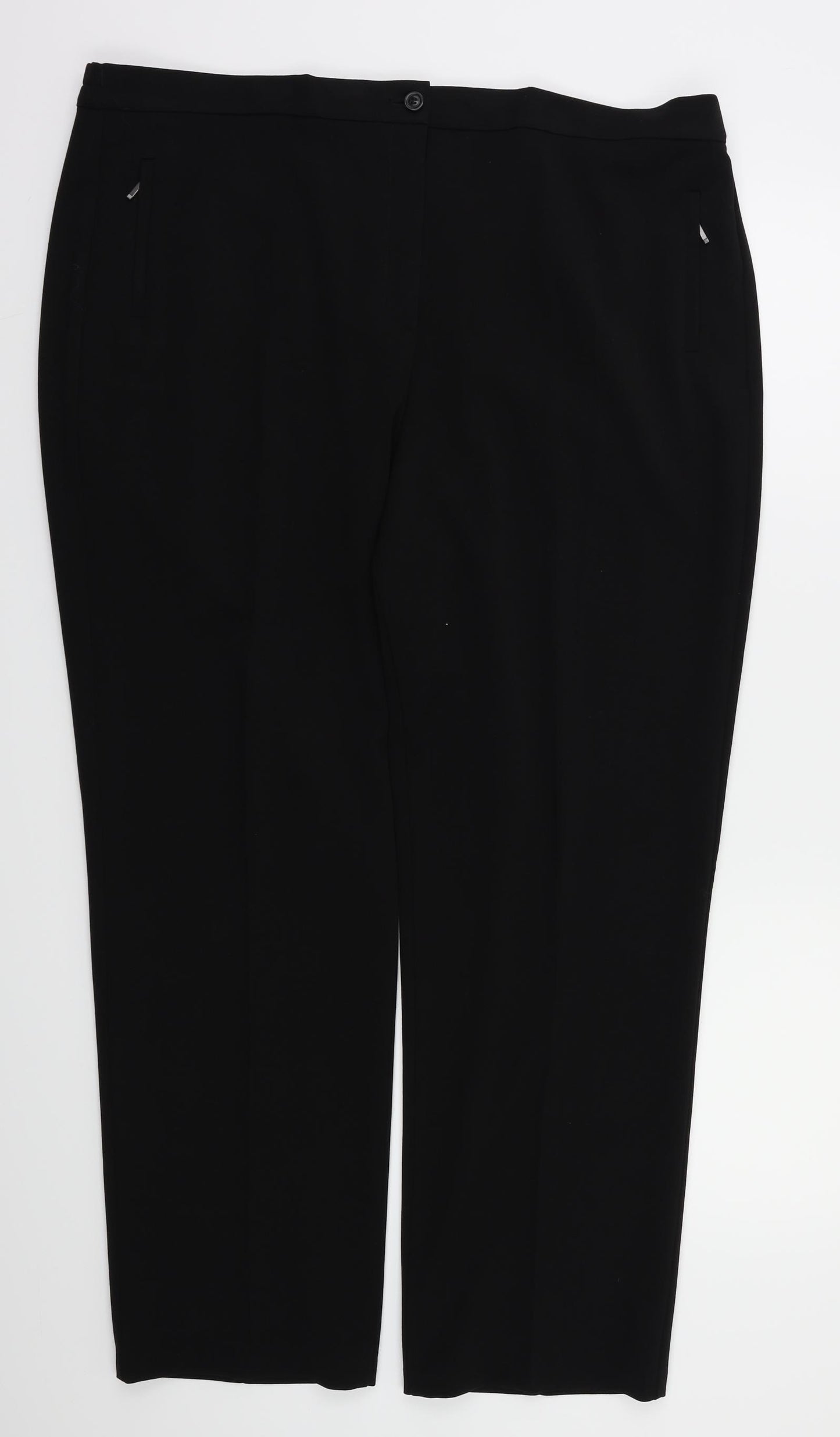 m&s Womens Black   Trousers  Size 18 L27 in