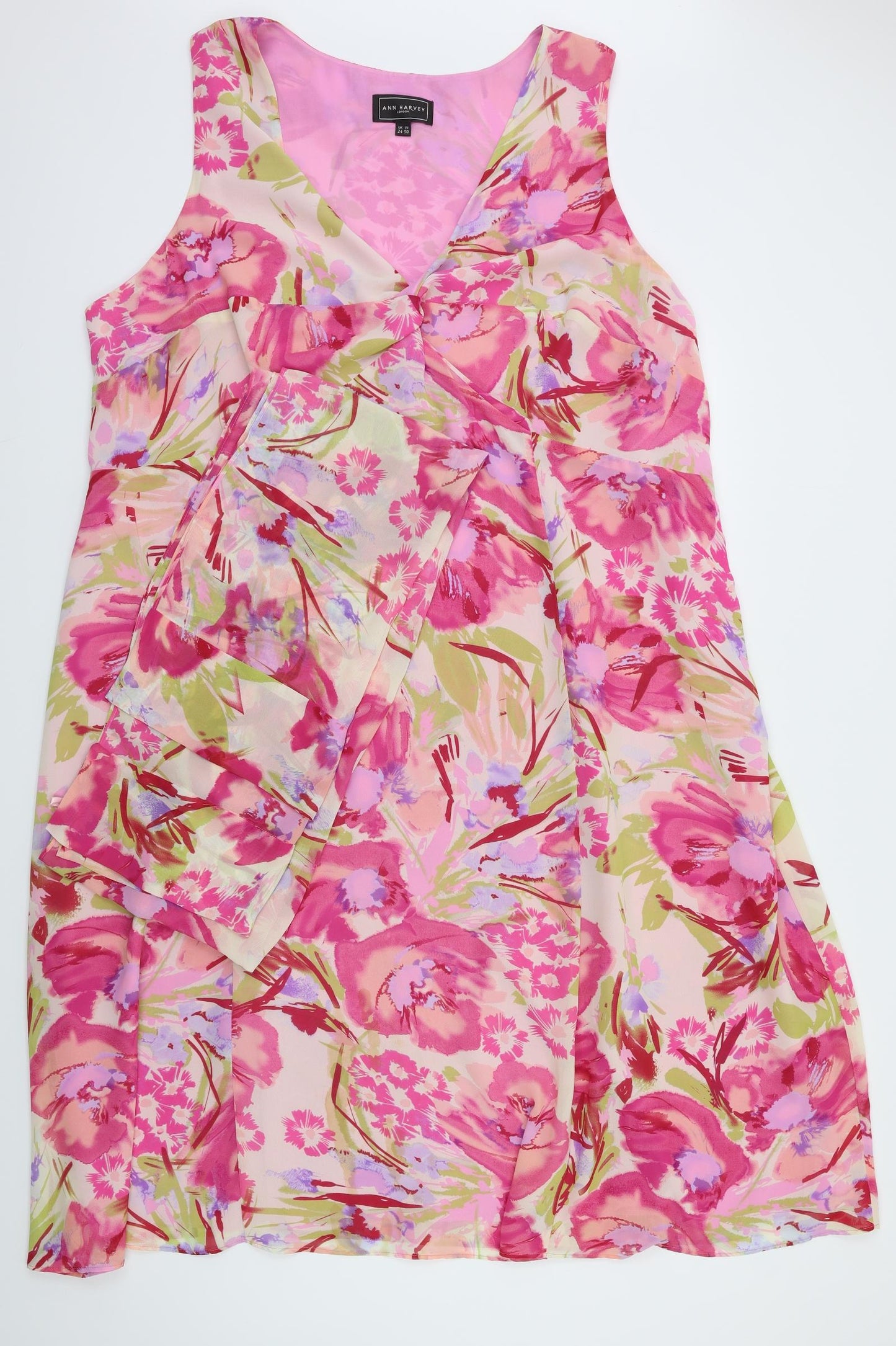 Ann Harvey   Womens Pink Floral  Fit & Flare  Size 24