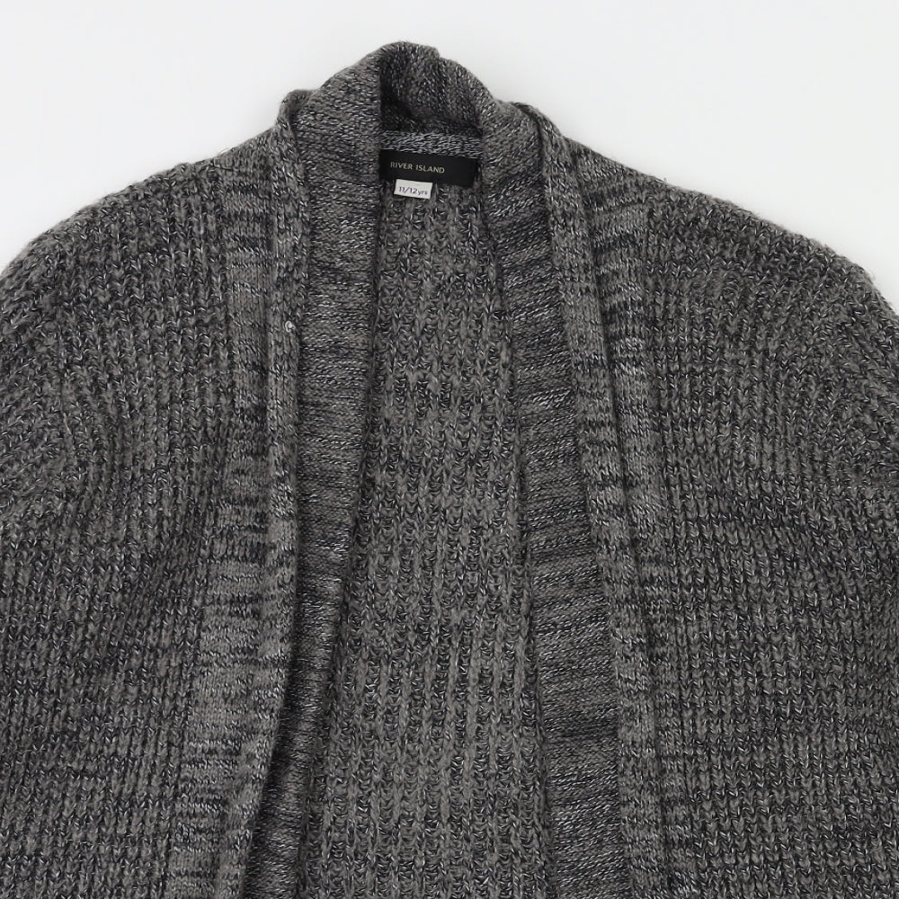 River Island Girls Grey   Cardigan Jumper Size 11-12 Years