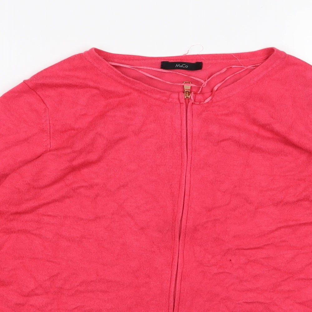 M&Co Womens Pink  Knit Cardigan Jumper Size 12
