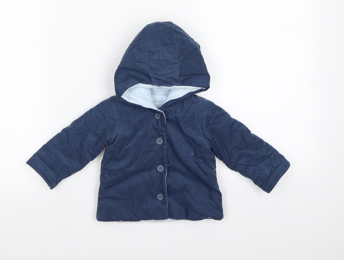 mamas & papas Baby Blue  Corduroy Basic Coat Coat Size 0-3 Months