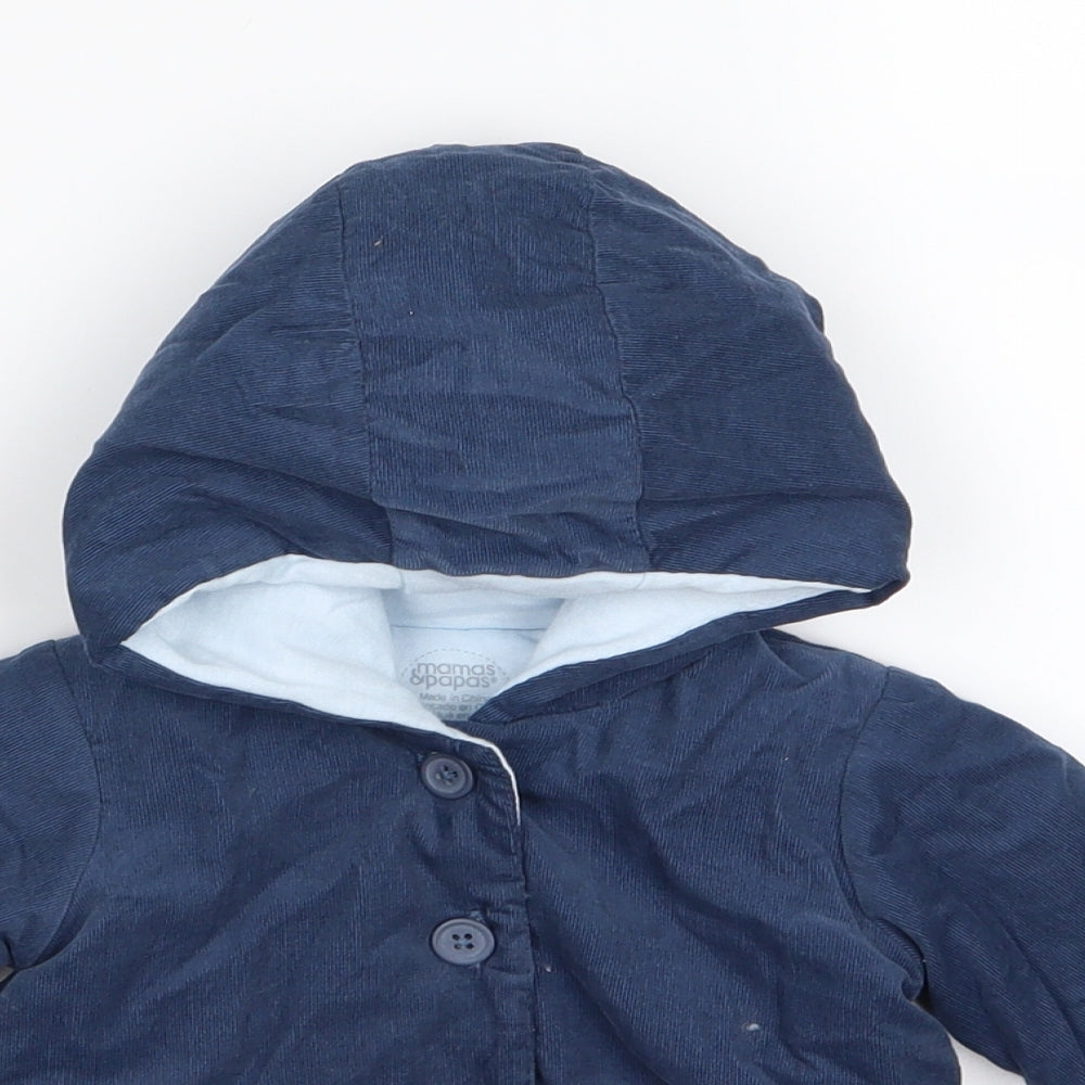 mamas & papas Baby Blue  Corduroy Basic Coat Coat Size 0-3 Months