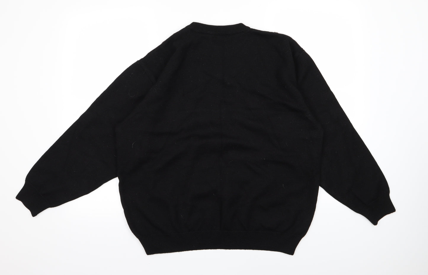 Wolsey Mens Black Check Knit Pullover Jumper Size XL