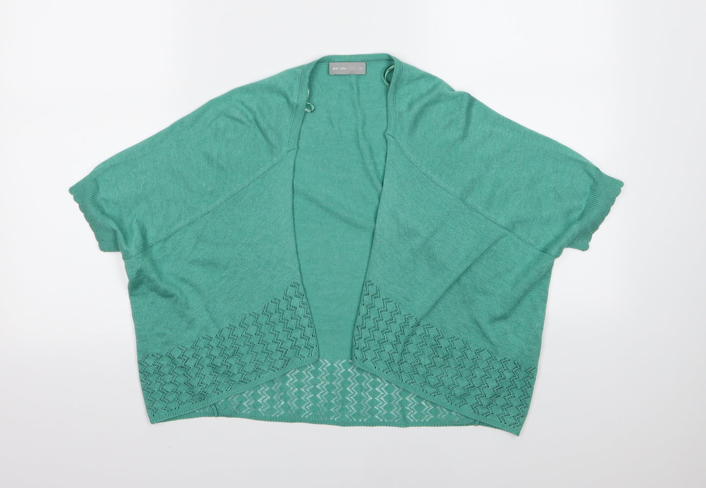Per Una Womens Green  Knit Cardigan Jumper Size M