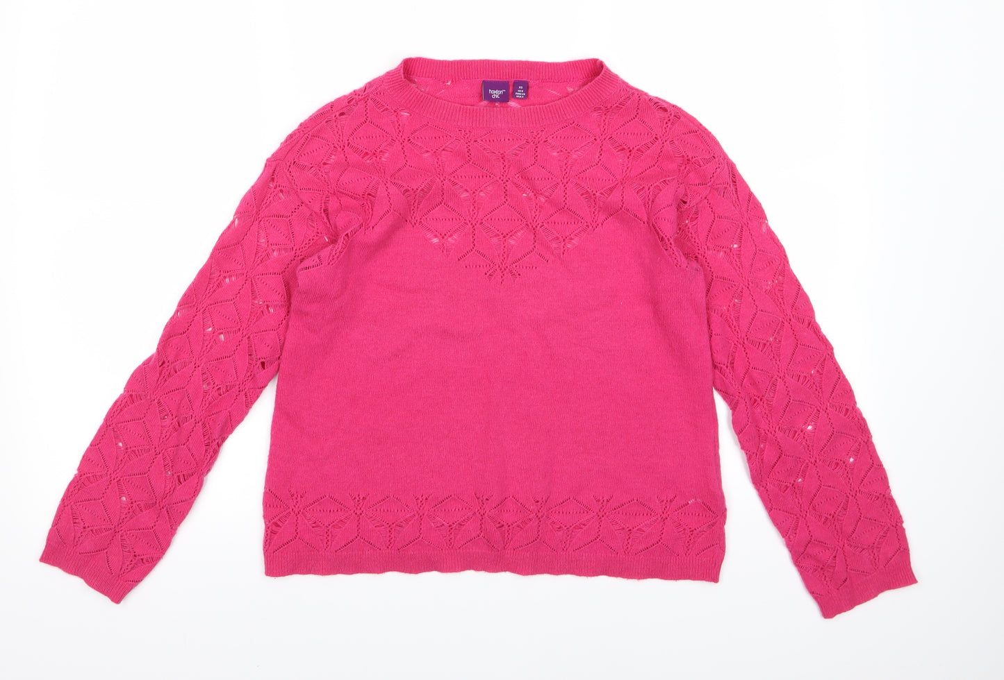 Hoxton Chic Womens Pink  Knit Pullover Jumper Size XS