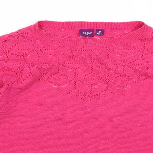 Hoxton Chic Womens Pink  Knit Pullover Jumper Size XS