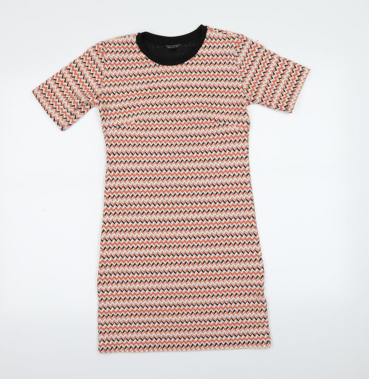 Topshop Womens Multicoloured Striped  T-Shirt Dress  Size 10