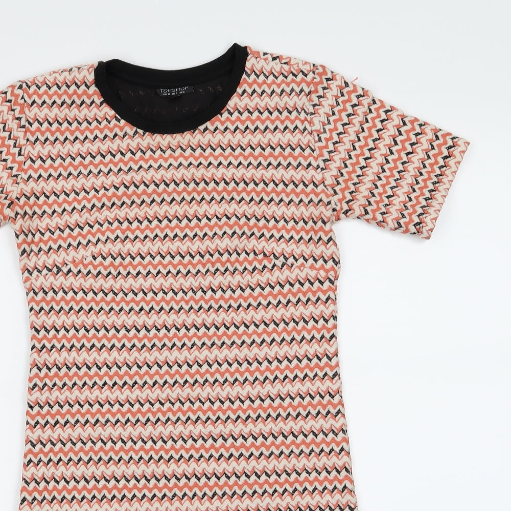 Topshop Womens Multicoloured Striped  T-Shirt Dress  Size 10