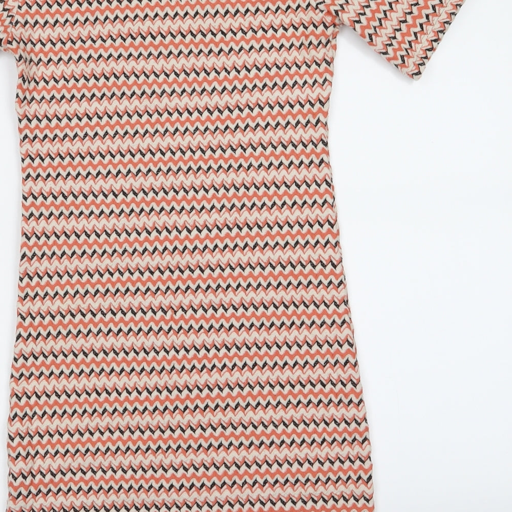 Topshop Womens Multicoloured Striped  T-Shirt Dress  Size 10
