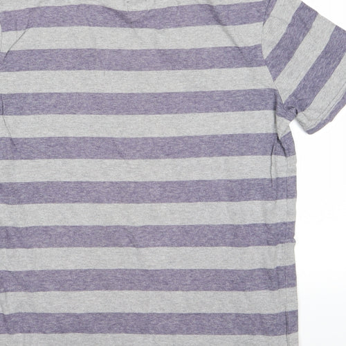 F&F Boys Grey Striped  Basic T-Shirt Size 12-13 Years