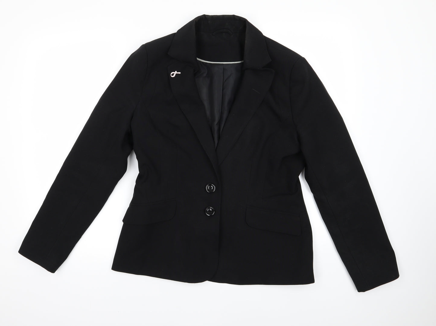 F&F Womens Black  Rayon Jacket Blazer Size 14