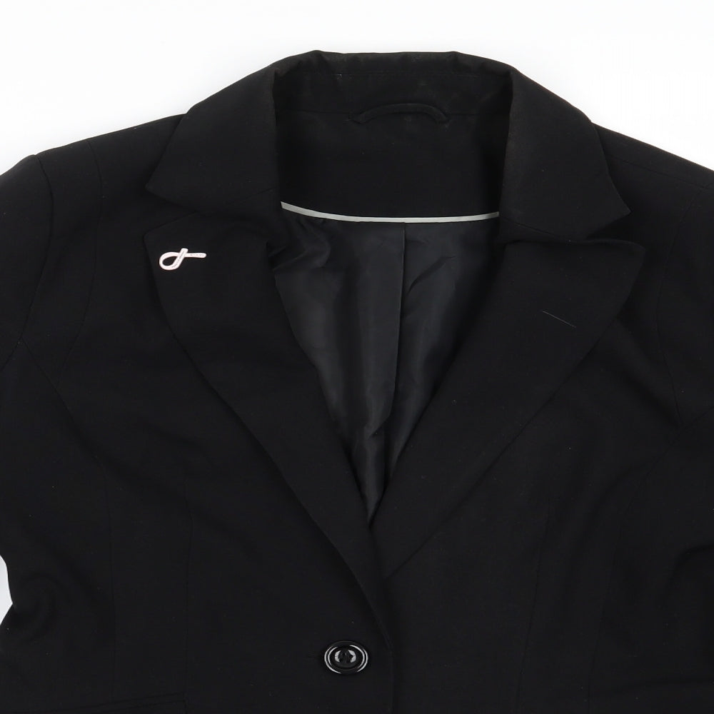 F&F Womens Black  Rayon Jacket Blazer Size 14