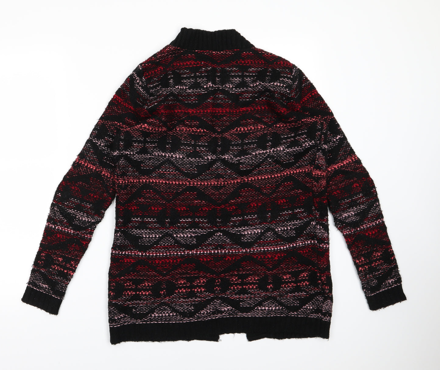 F&F  Womens Black Geometric Knit Cardigan Jumper Size 8