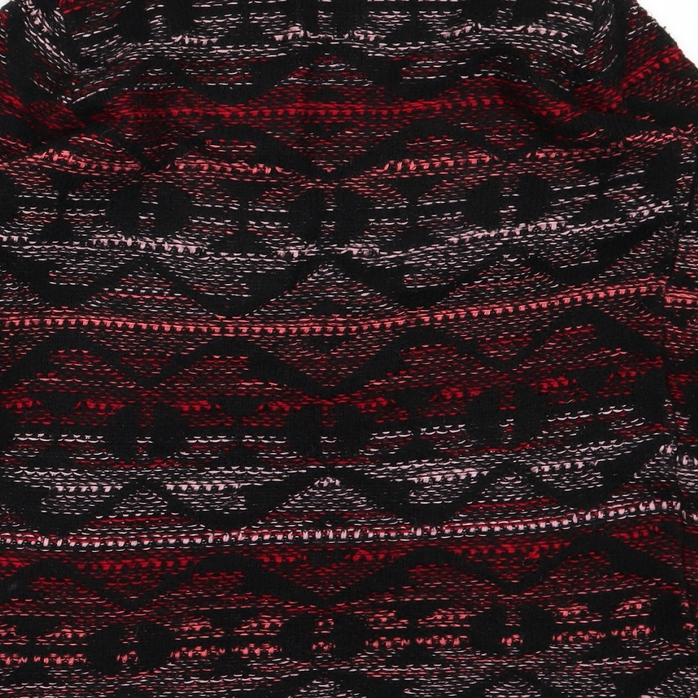 F&F  Womens Black Geometric Knit Cardigan Jumper Size 8