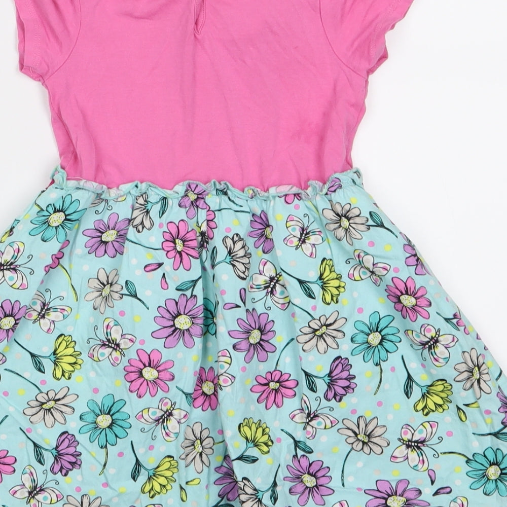 George Girls Pink Floral  T-Shirt Dress  Size 3-4 Years