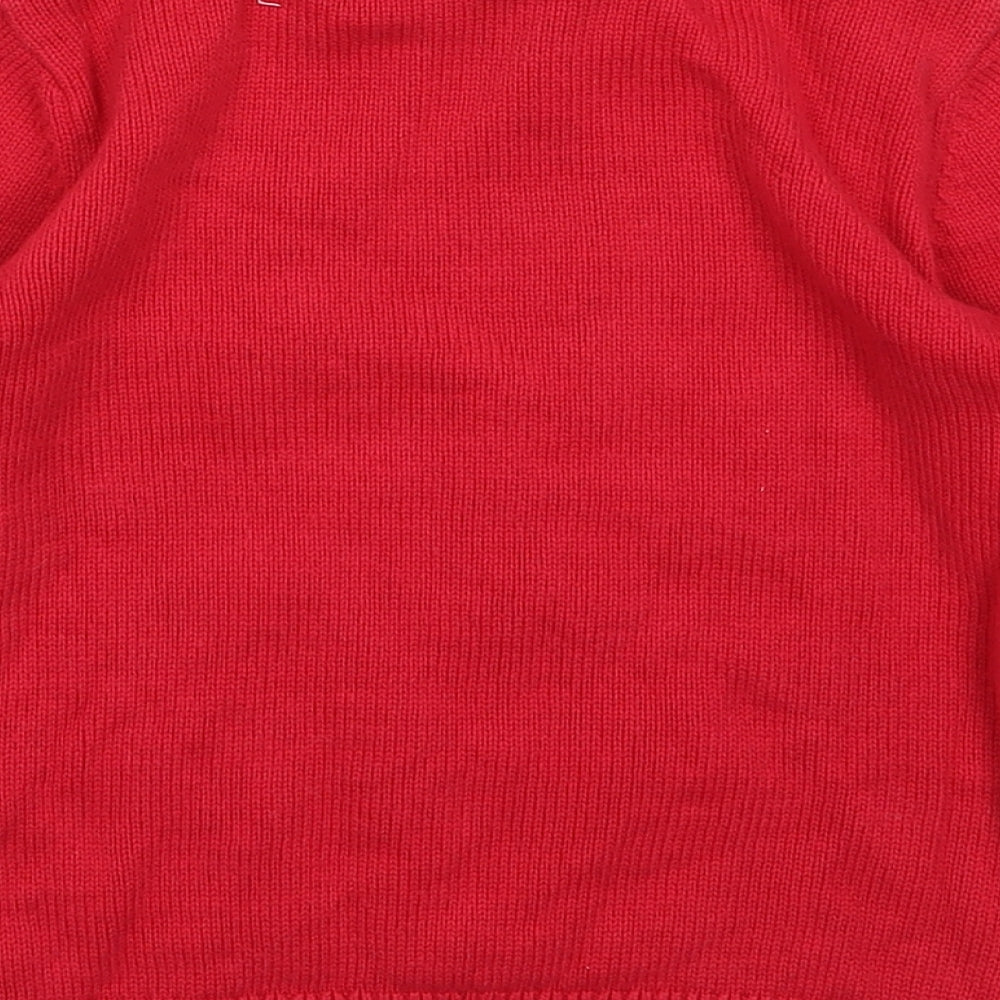 TU Girls Red  Knit Pullover Jumper Size 4-5 Years  - Christmas Jumper