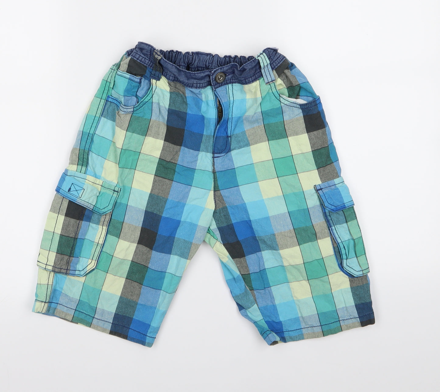 Nutmeg Boys Blue Check  Bermuda Shorts Size 12-13 Years