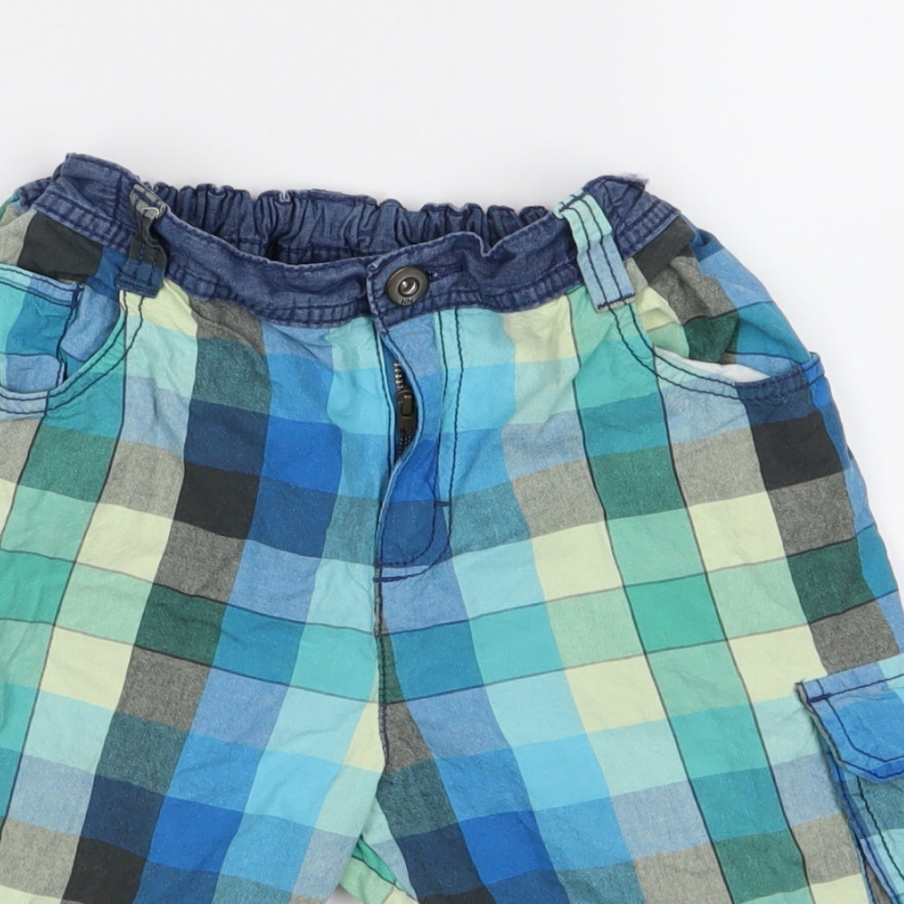 Nutmeg Boys Blue Check  Bermuda Shorts Size 12-13 Years