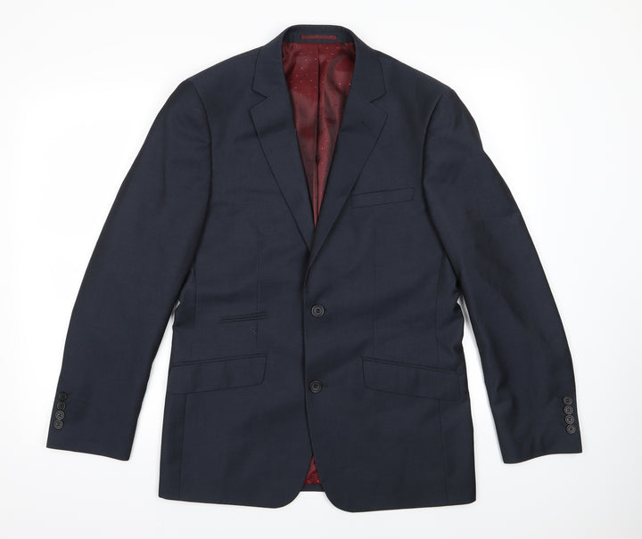 Tarocash Mens Grey  Rayon Jacket Suit Jacket Size 36