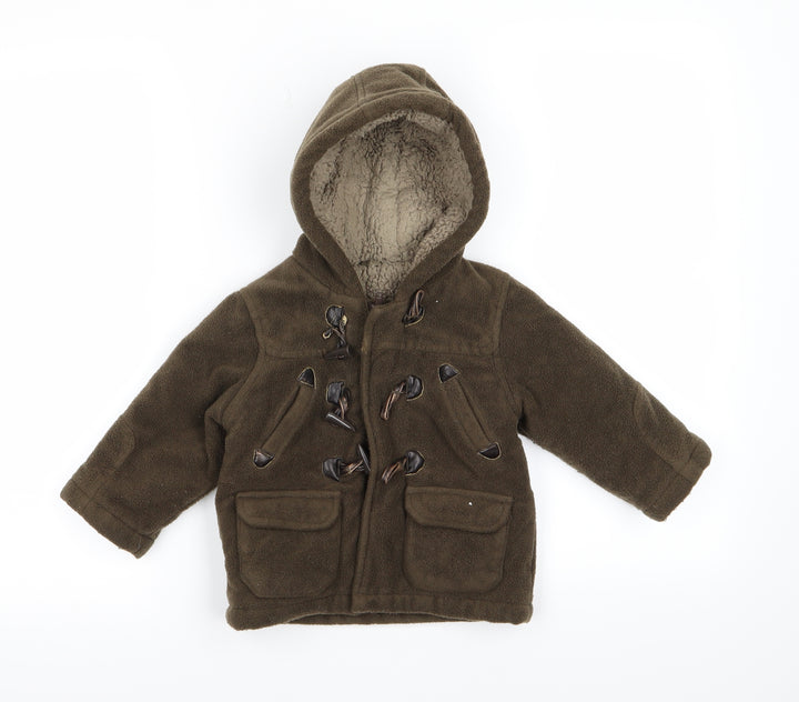 Mothercare Baby Brown  Fleece Basic Coat Coat Size 12-18 Months