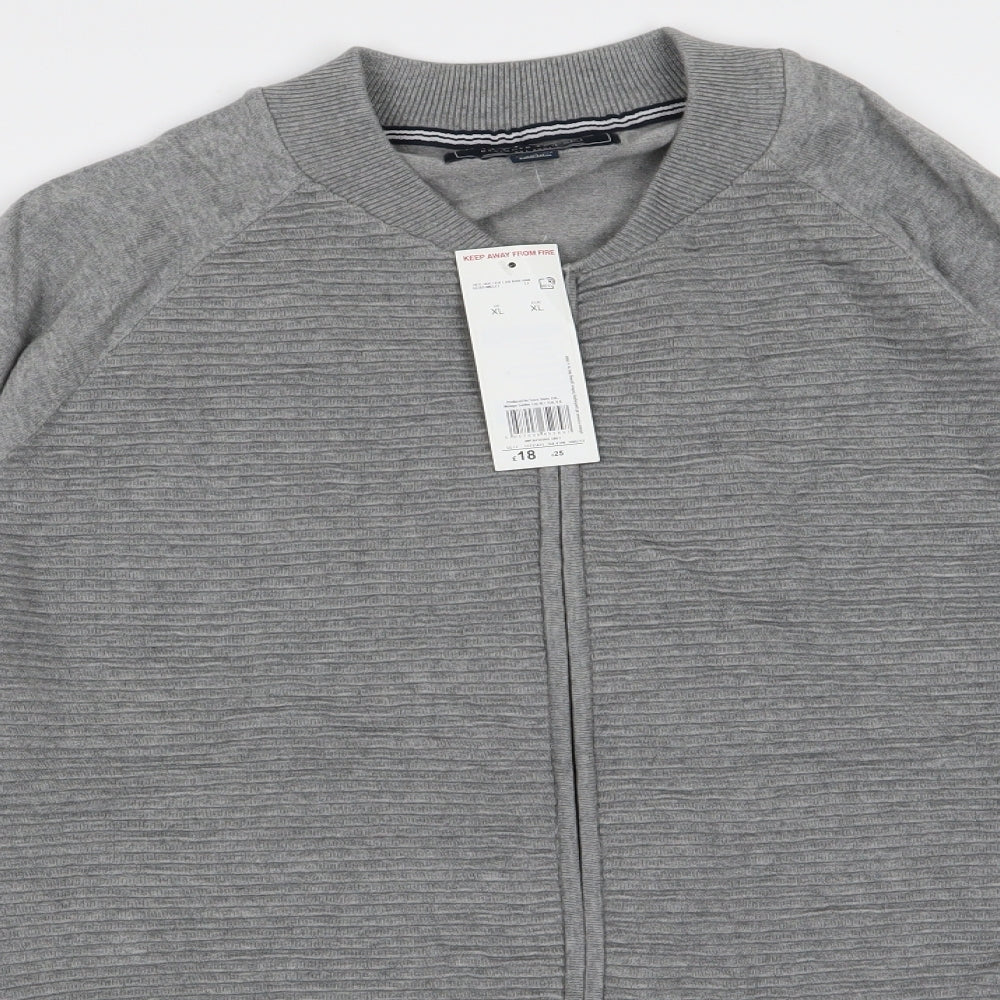 F&F Mens Grey  Knit Full Zip Jumper Size XL