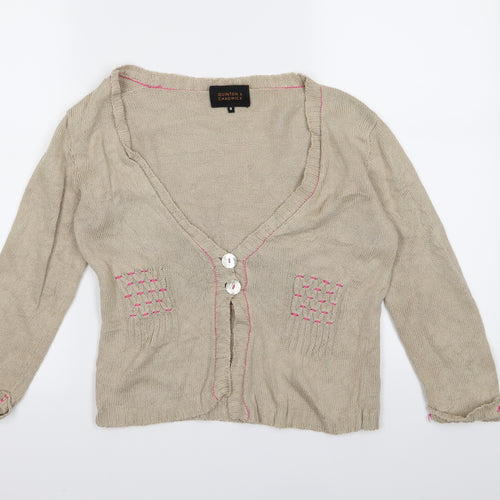 Quinton & Chadwick Womens Brown  Knit Cardigan Jumper Size S