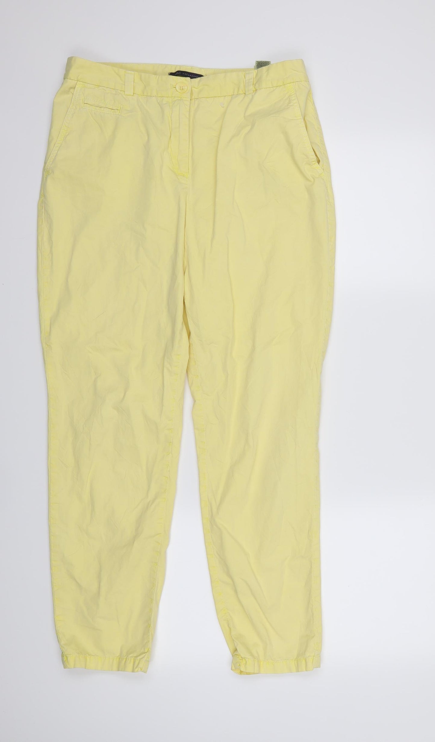 Marks and Spencer Womens Yellow   Trousers  Size 12 L26 in