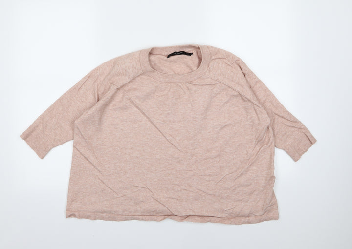 VERO MODA Womens Pink Knit Pullover Jumper Size S