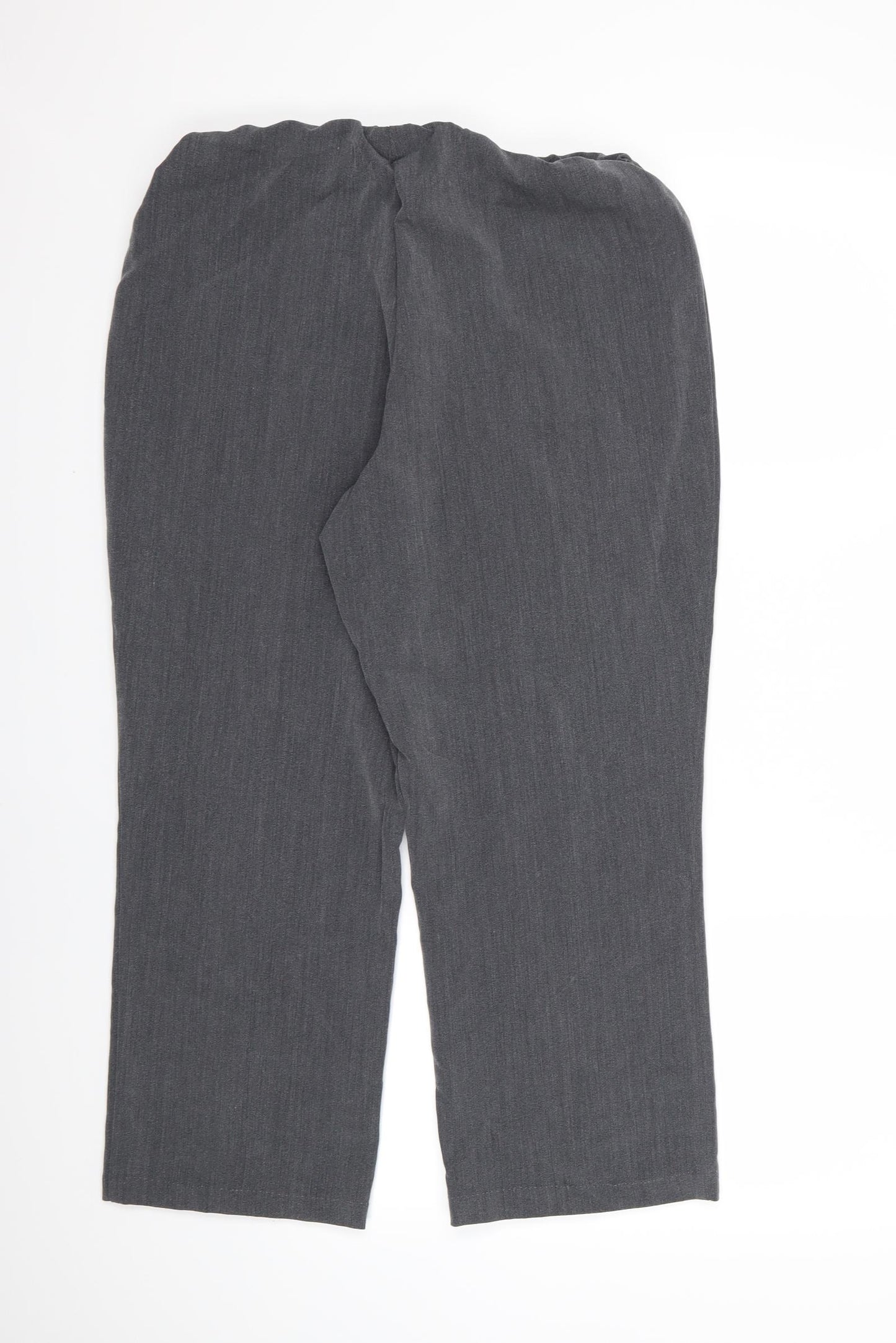 BM Casual Womens Grey  Rayon Dress Pants Trousers Size 14 L23 in