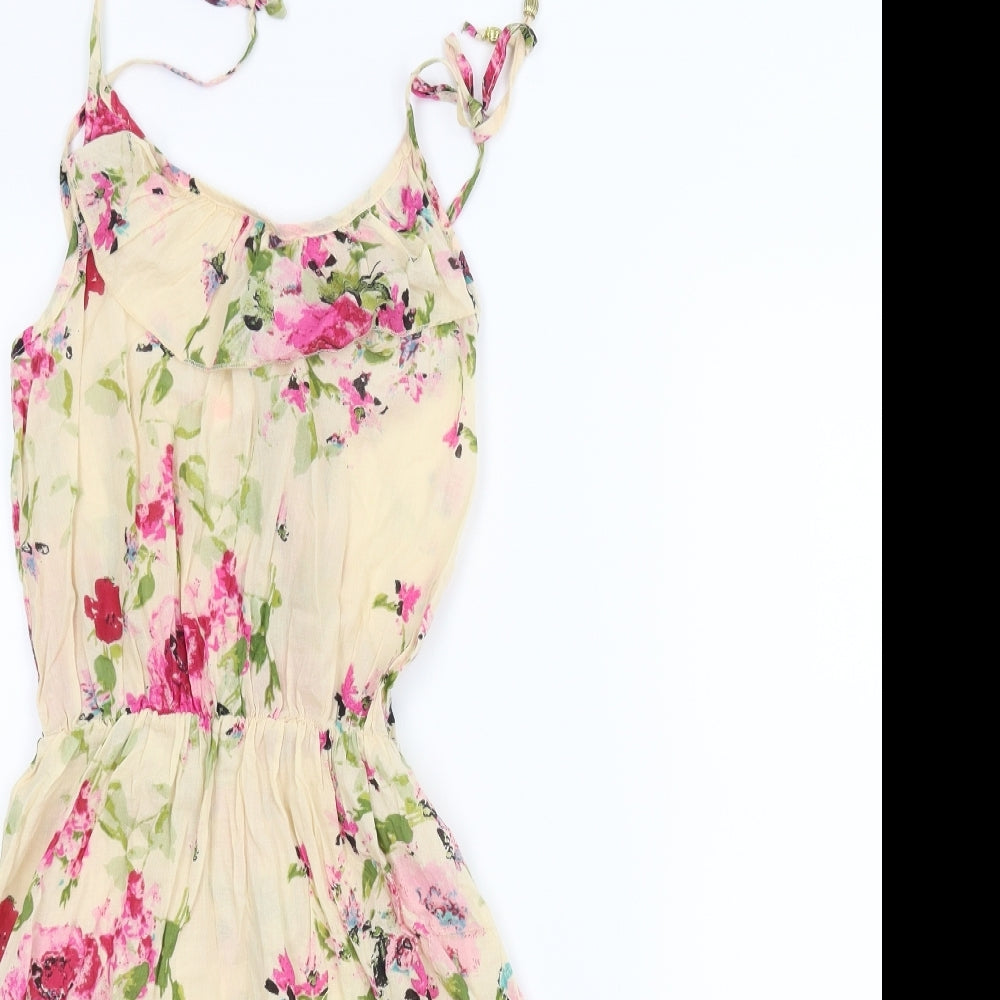 Ocean Club Womens Ivory Floral  A-Line  Size 8