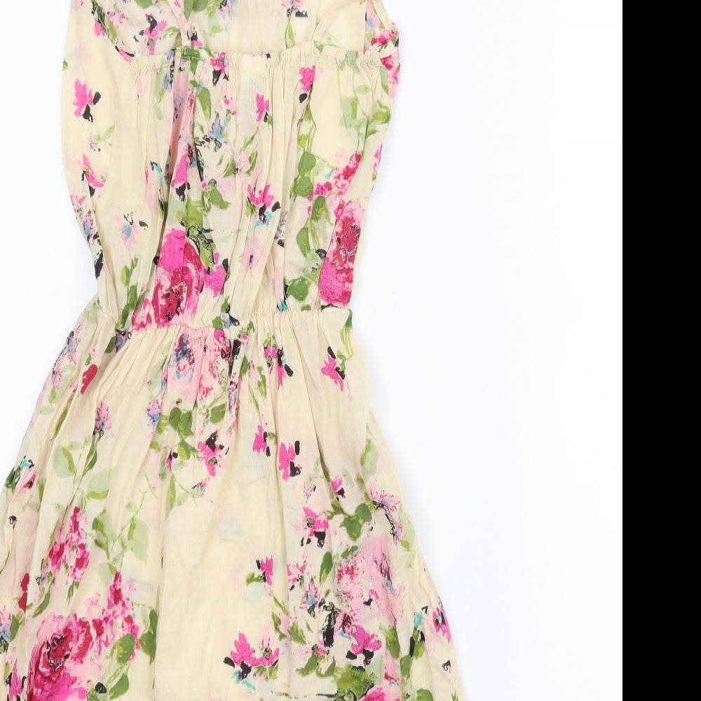 Ocean Club Womens Ivory Floral  A-Line  Size 8