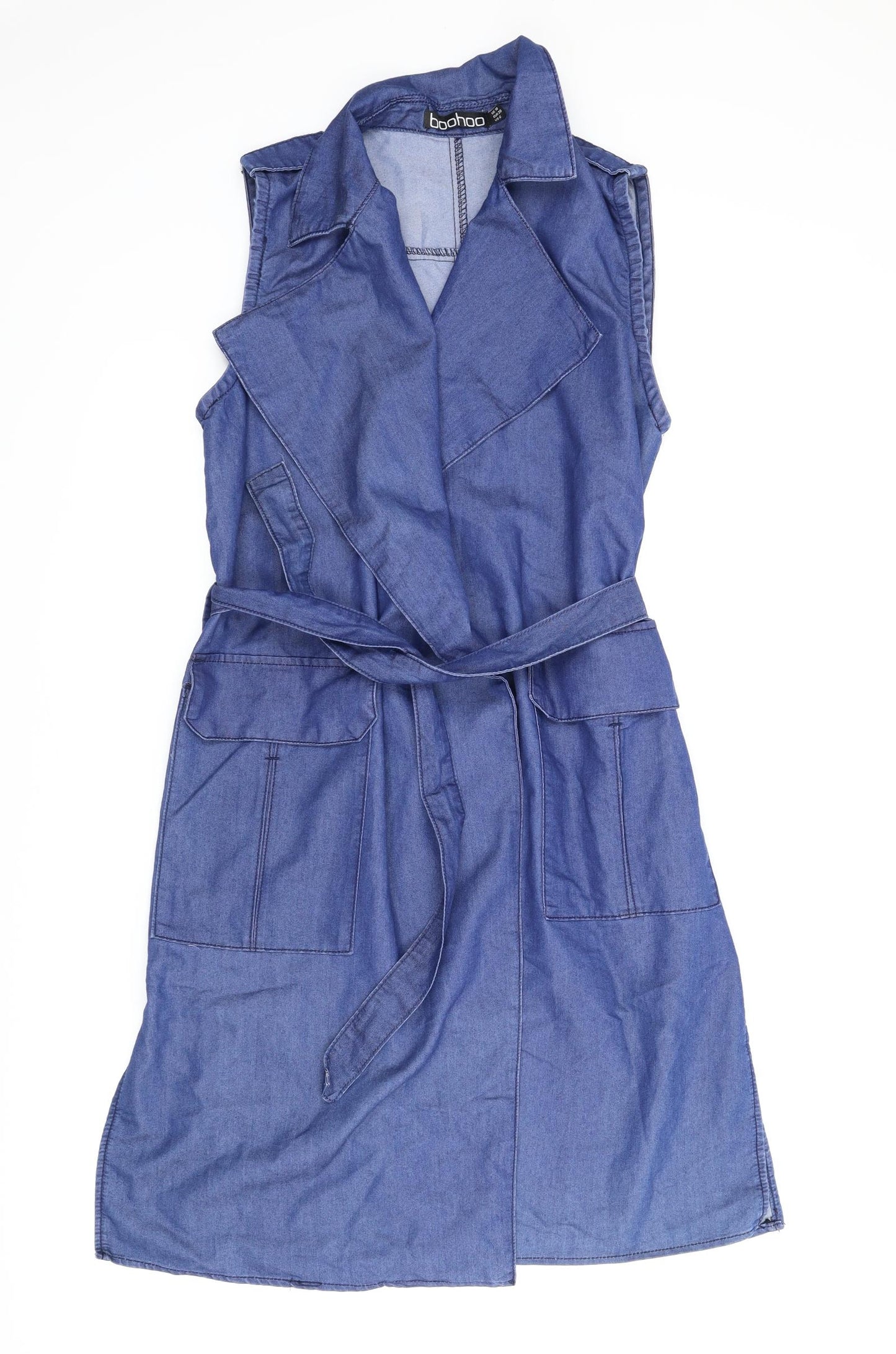 Boohoo Womens Blue  Denim Shirt Dress  Size 10