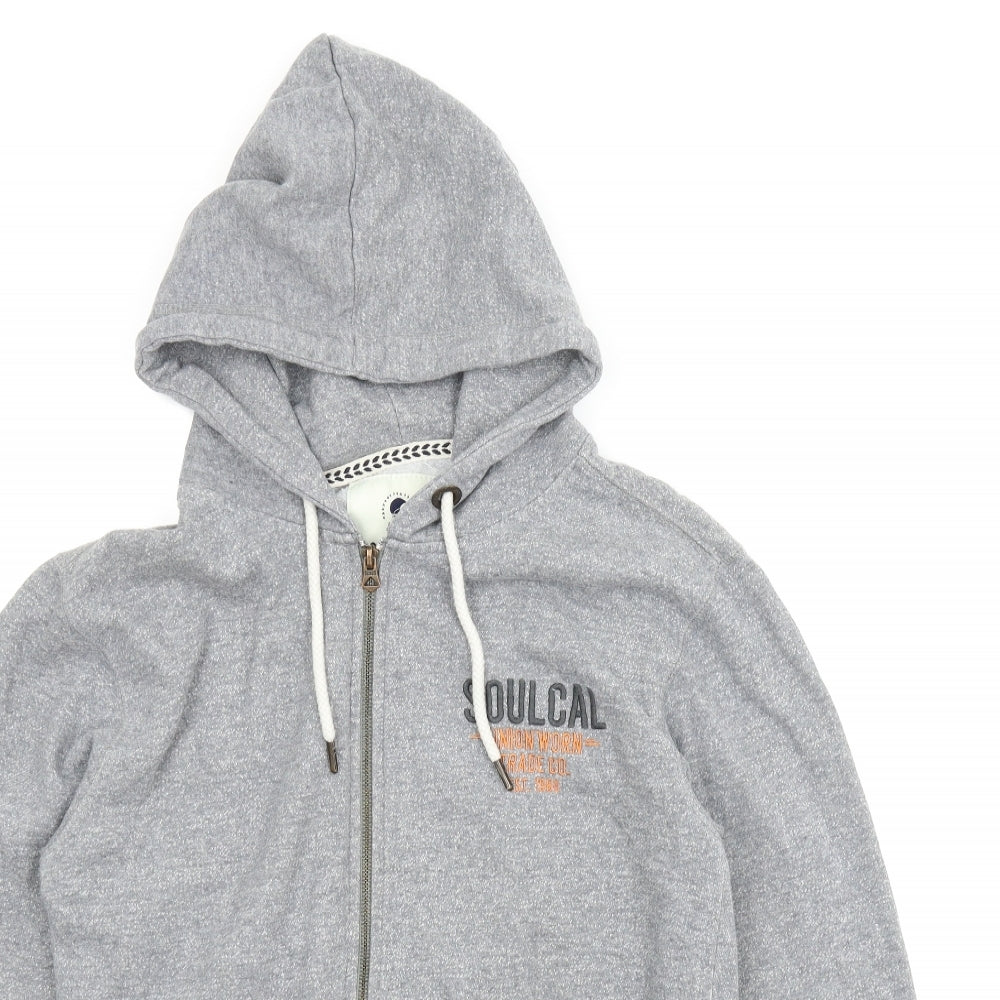 SoulCal&Co Mens Grey   Full Zip Hoodie Size M