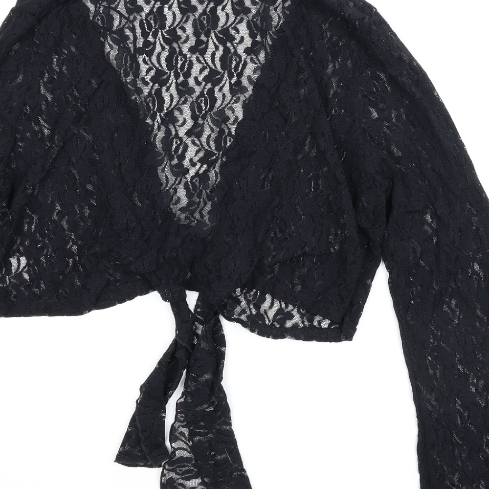 Chapter Womens Black Floral  Cardigan Jumper Size 20