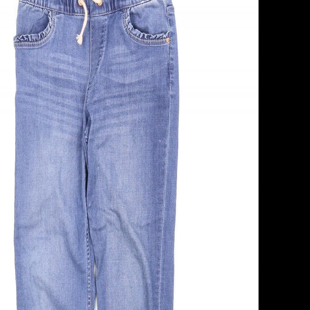 H&M Girls Blue  Denim Tapered Jeans Size 7 Years