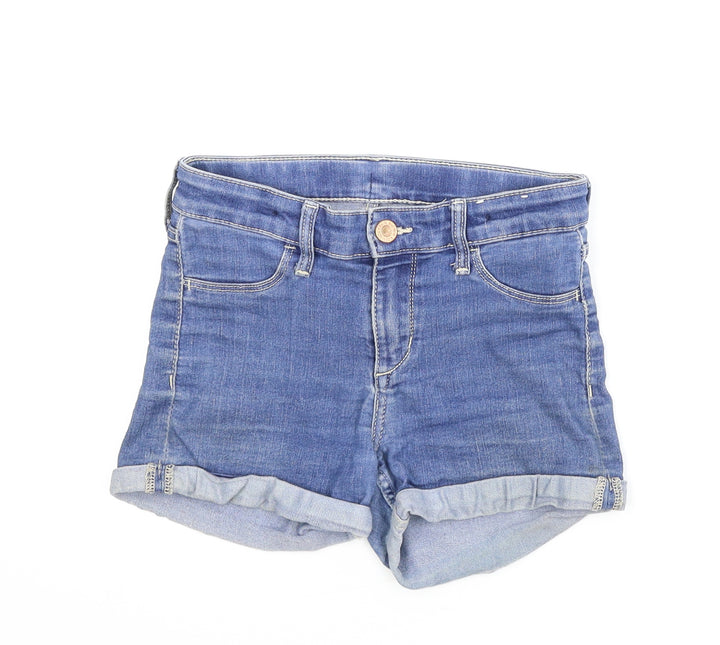 Preworn Girls Blue Denim Boyfriend Shorts Size 8 Years