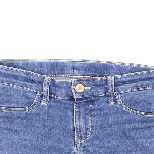 Preworn Girls Blue  Denim Boyfriend Shorts Size 8 Years