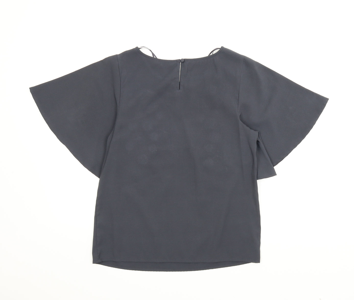 George Womens Grey Animal Print  Basic Blouse Size 8