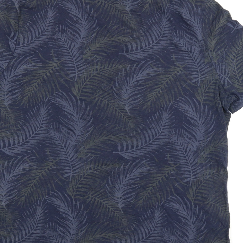 George Mens Blue Floral   T-Shirt Size 2XL