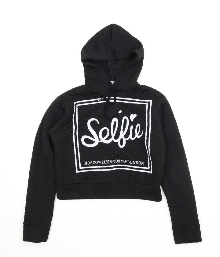 Sleek Girls Black   Pullover Hoodie Size M