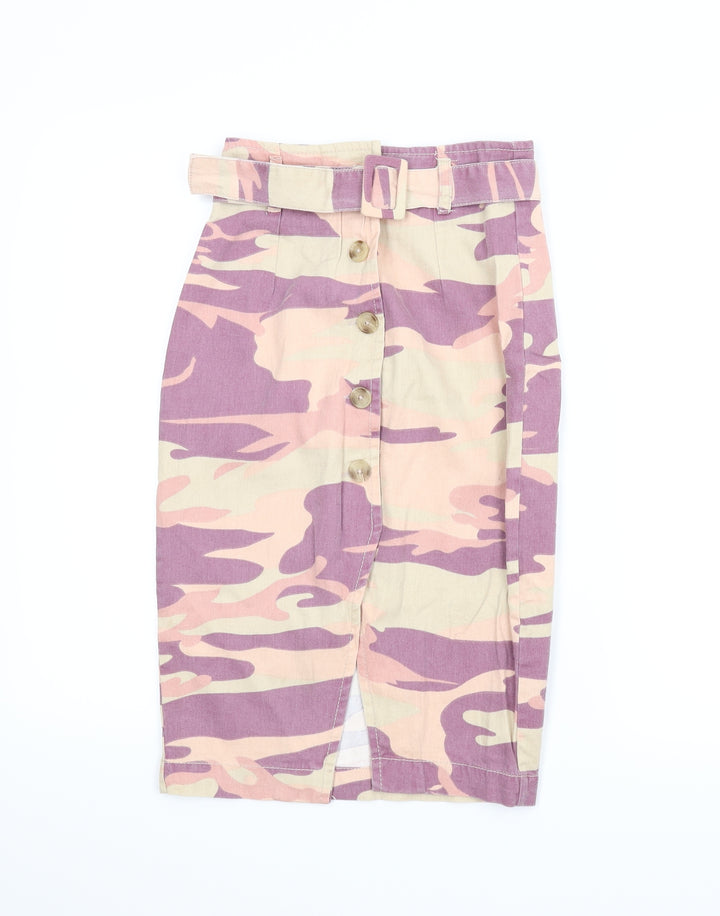 Primark Womens Purple Camouflage Straight & Pencil Skirt Size 4