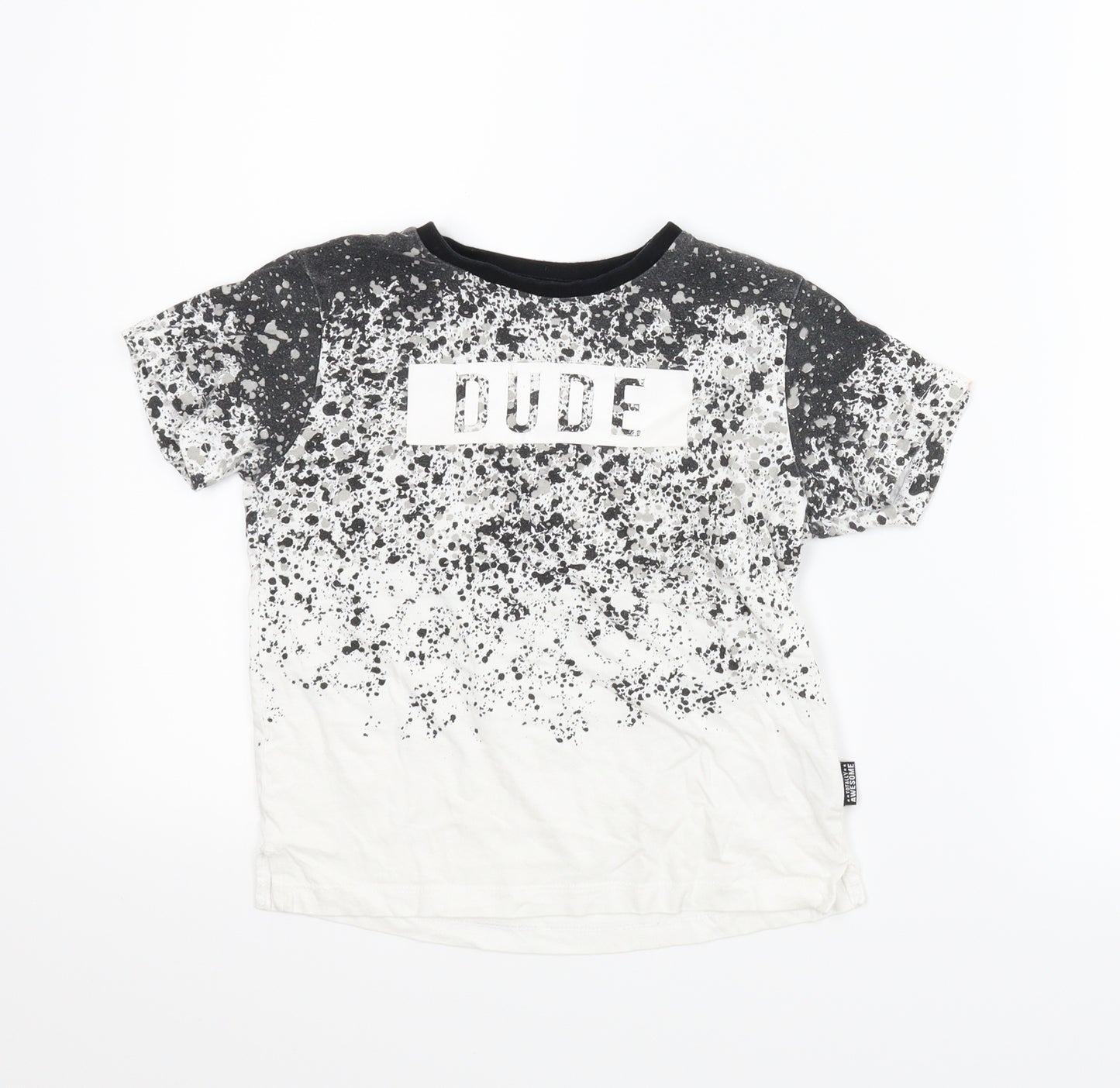 Primark Boys Grey   Basic T-Shirt Size 5-6 Years  - Flecked